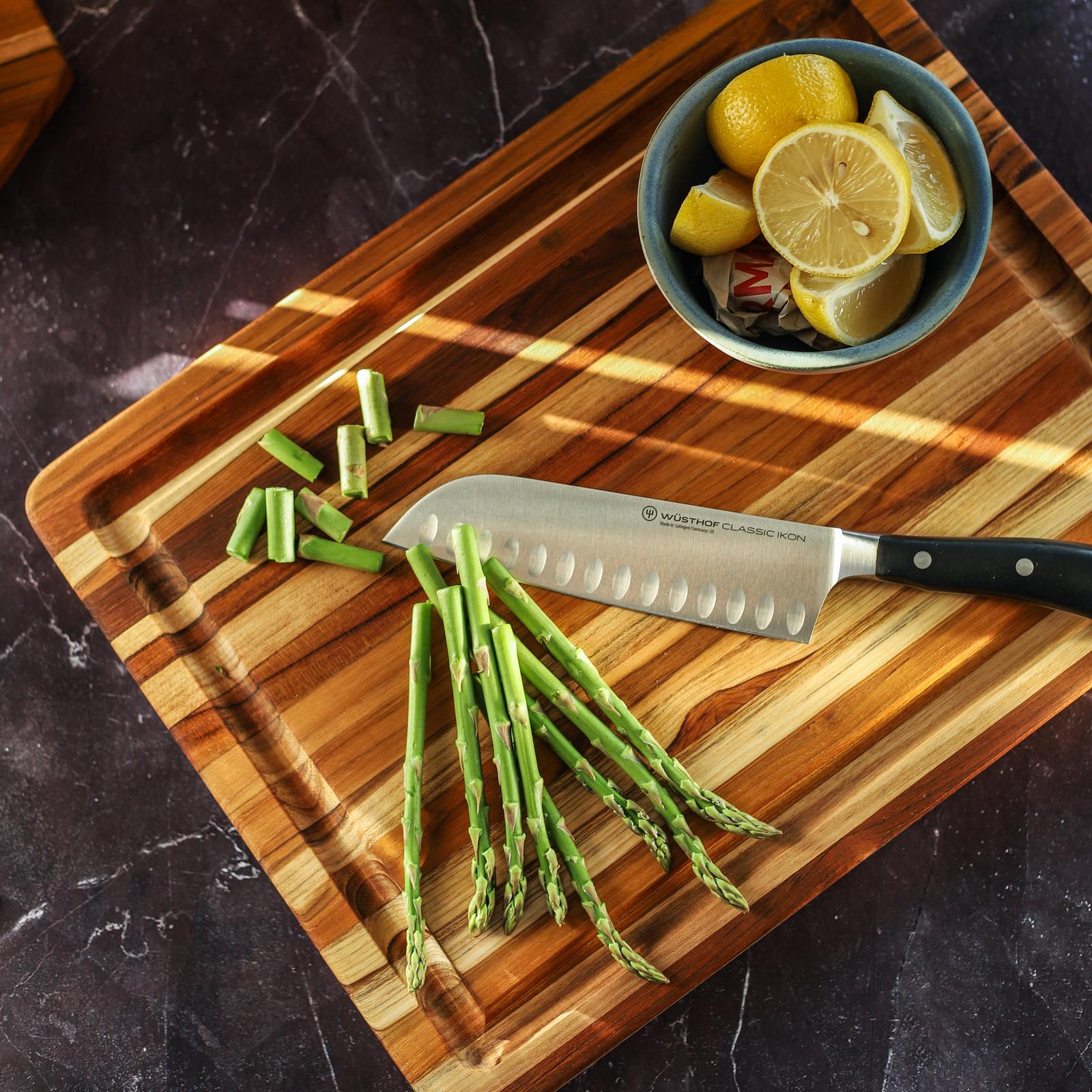 Teakhaus Square Marine Cutting Board with Juice Canal