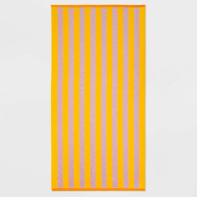 WOW Reversible Beach Towel Cream/Orange/Yellow - Sun Squad™