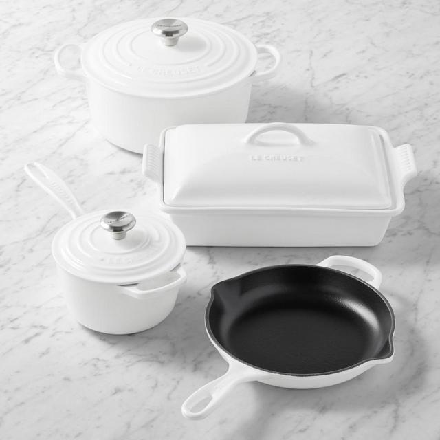 Le Creuset Signature Mixed Material 7-Piece Cookware & Bakeware Set, White