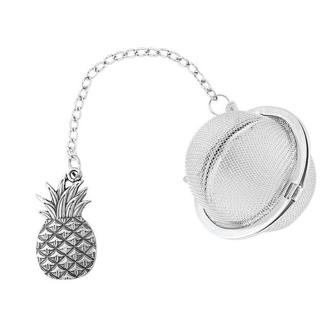 Supreme Housewares 18/8 Stainless Steel 2 Inch Mesh Tea Ball Infuser/Tea Interval Diffuser Infuser with Zinc Alloy Pineapple Charm