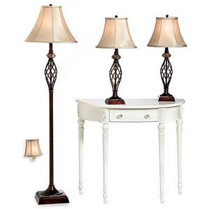 Bridge Street 3-Piece Marble Twist Lamp Set