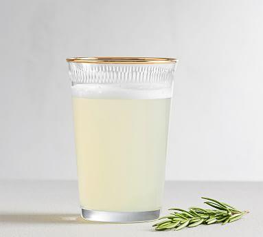 Etched Gold Rim Handcrafted Glass Tumblers - Set of 4