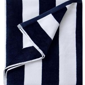 LULUHOME Large Oversized Beach Towel - Big Cotton 36 x 70 Inch Striped Pool Towel, Large Cabana Soft Swimming Towel for Adult Men Women,Navy Blue