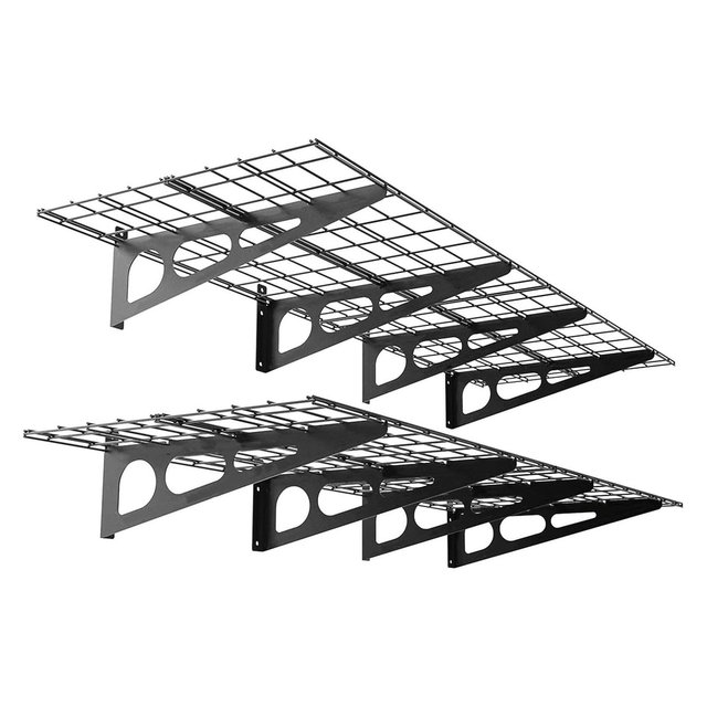 2-Pack 2x6Ft Storage Shelves,24-Inch-by-71-Inch Total Load 800LBS Heavy Duty Garage Wall Shelving,Rust-Proof Metal Shelf Wall Mount Easy Installation