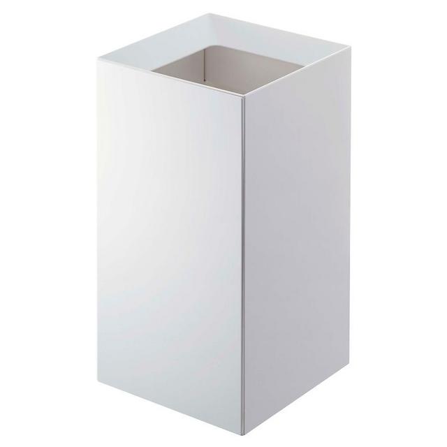 Yamazaki Square Open Top 2.4 Gallon Trash Can, White