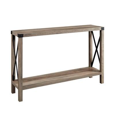Urban Industrial Farmhouse Metal X Entry Table - Saracina Home