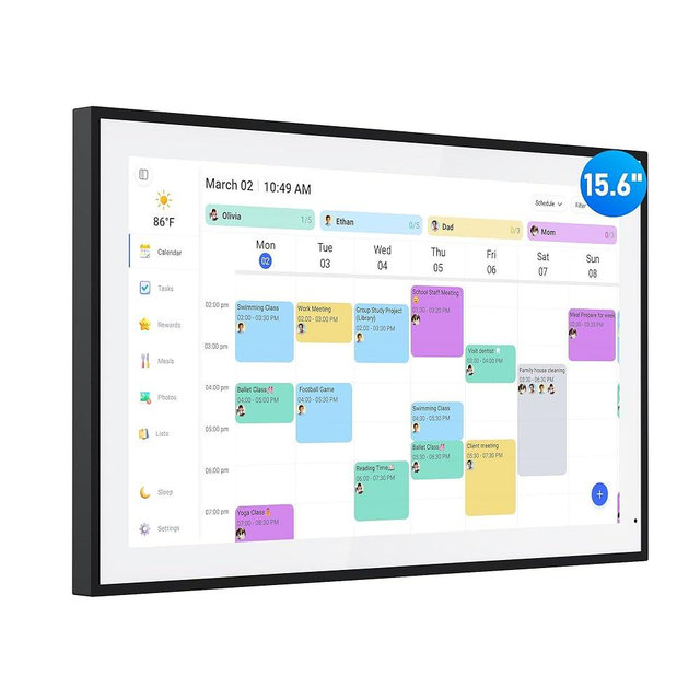 Digital Calendar, 15.6 Inch Wall Planner Electronic Calendar & Chore Chart, Smart Touchscreen Interactive Display for Family Schedules, Great for Organizing Your Routines, Wall & Desk Mountable, Gifts for Women Men, Gifts for Mom Dad
