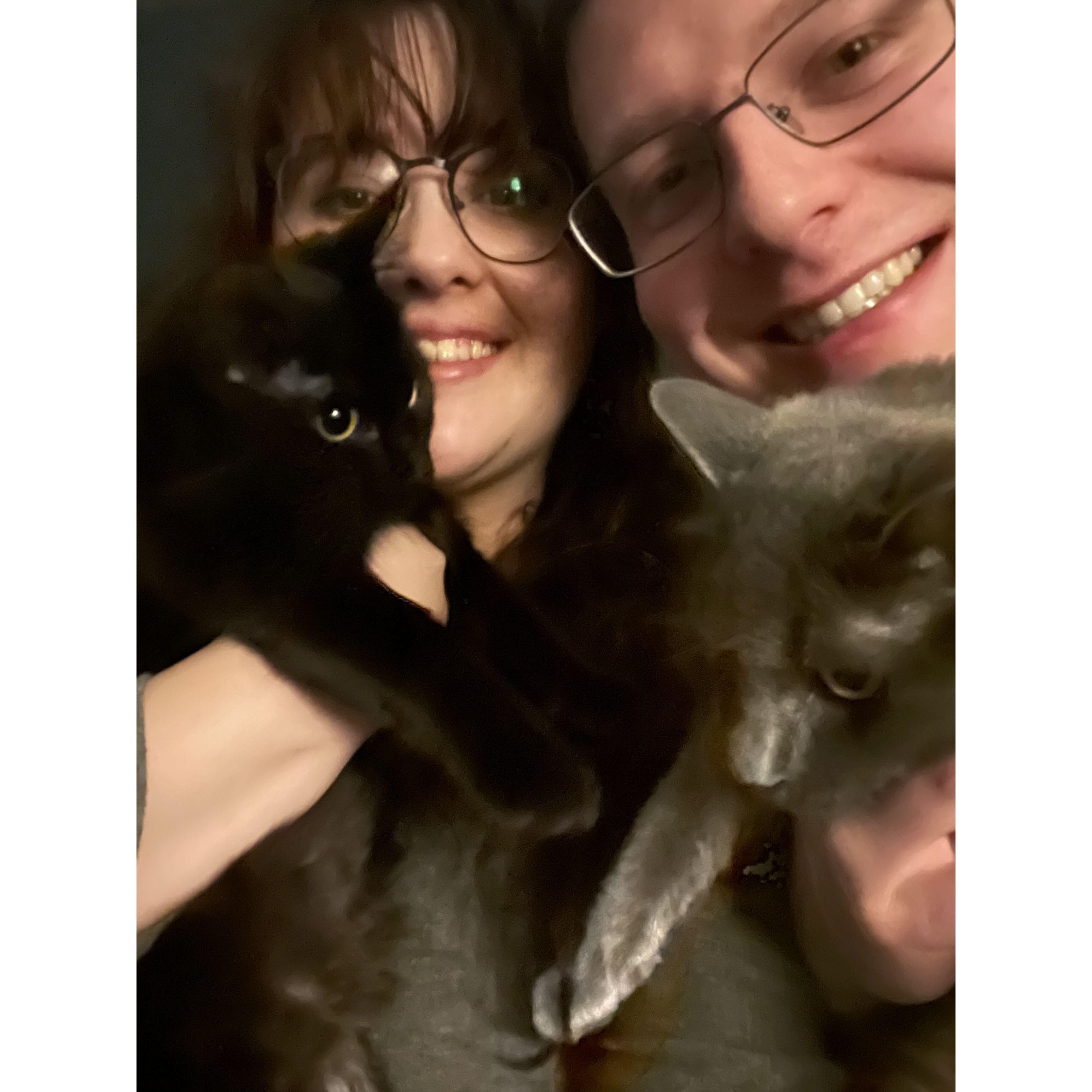 Us with our babies, Luci and Ciri
