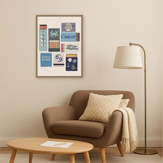 Cancer Matchbook Linen FC Print Framed Canvas Wall Art