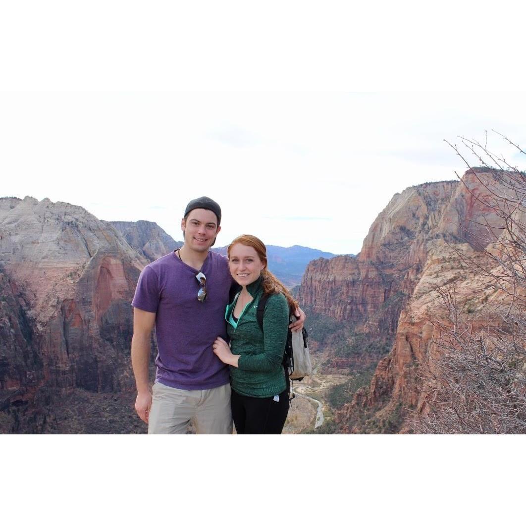 Alex met Wendy's family on a road trip to Zion National Park only 3 months into dating...what a brave guy!
