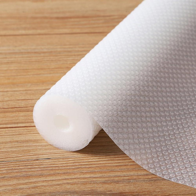 Clear Shelf Liner for Kitchen Cabinets: Translucent Easy to Cut Drawer Mat - Waterproof Cupboard Liner for Pantry Shelves Fridge 17.7" x 96"