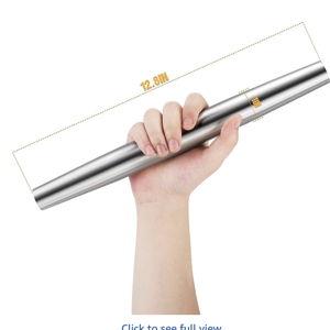 Smooth Stainless Steel Rolling Pin for Baking Fondant, Pizza, Pie, Pastry, Pasta, Dough, Cookies (12.8in)