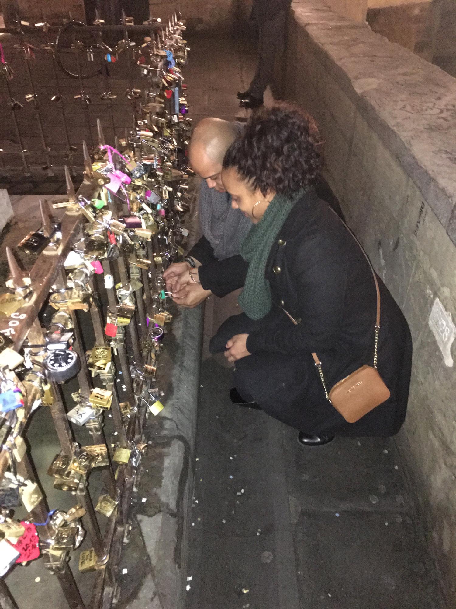 Love locks in Florence, Italy 2016