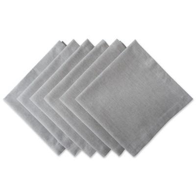 Set of 6 Solid Chambray Napkins Gray - Design Imports
