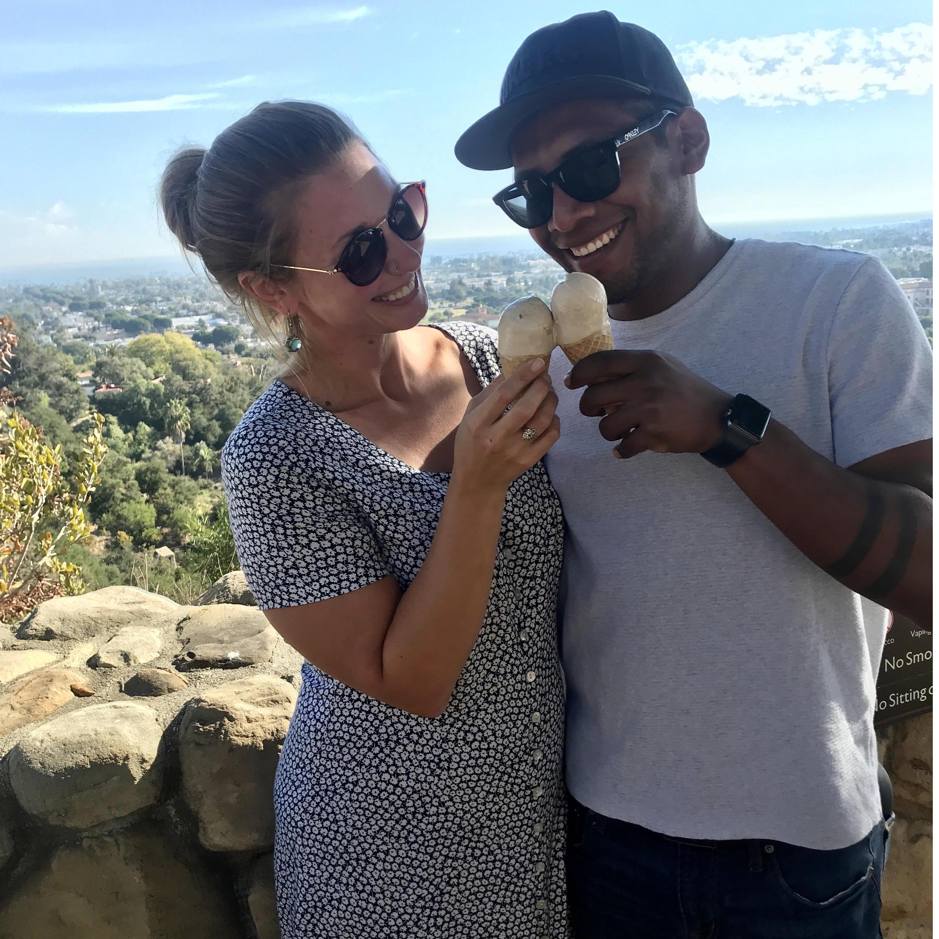 We first exchanged 'I love you's' at The Bowl overlooking Santa Barbara while enjoying ice cream