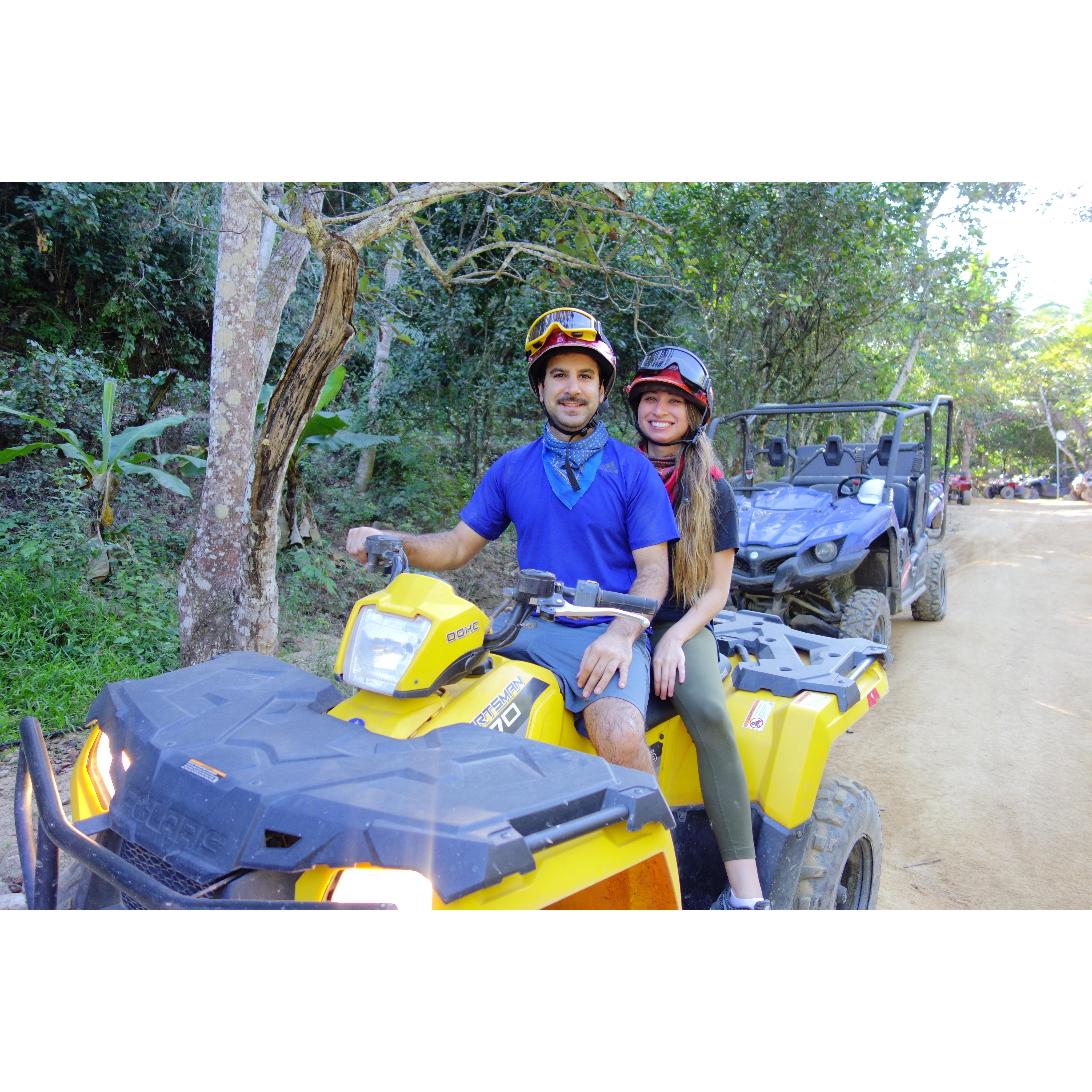 ATV in Mexico. Stephanie wanted to drive, but Kevin wanted to live.