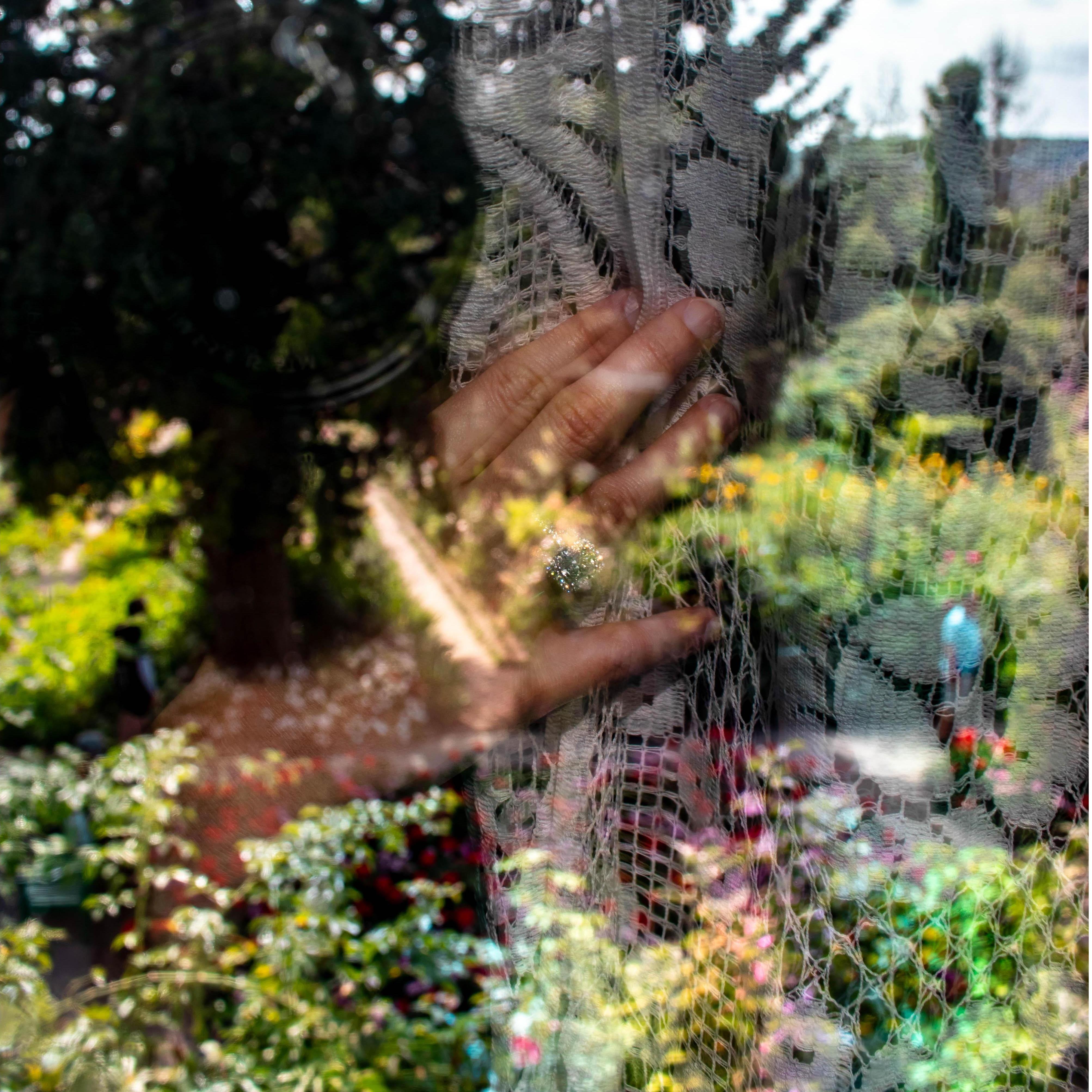 Peaking out the window of Monet's home.