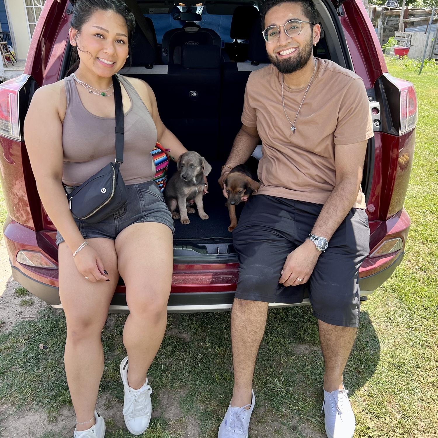 One of the best days of our lives is when we got our two puppies, Toast and Truffle. We matched our clothes unknowingly to our crazy little monsters.