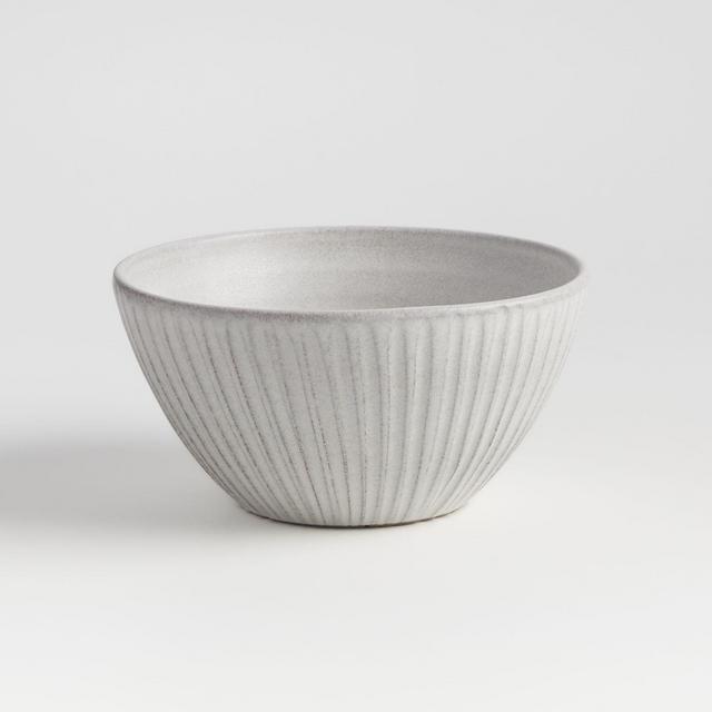 Lilou Medium Matte White Ridged Bowl