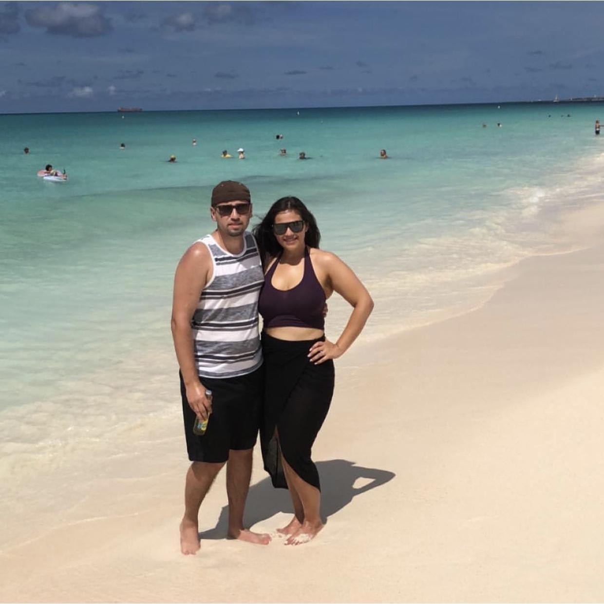 Newly engaged in Aruba.