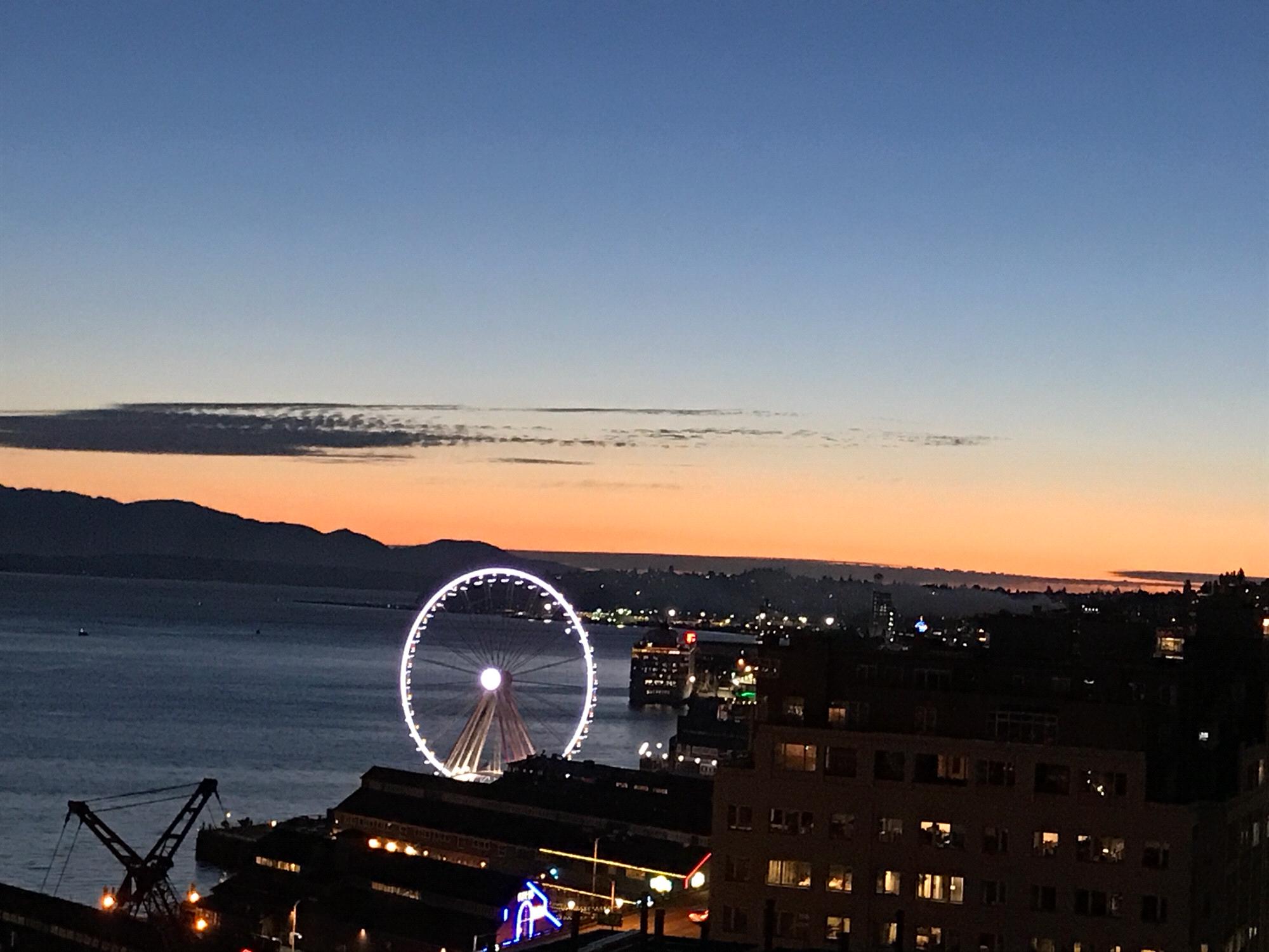 View from Gregory and Jourdon’s Seattle apartment.