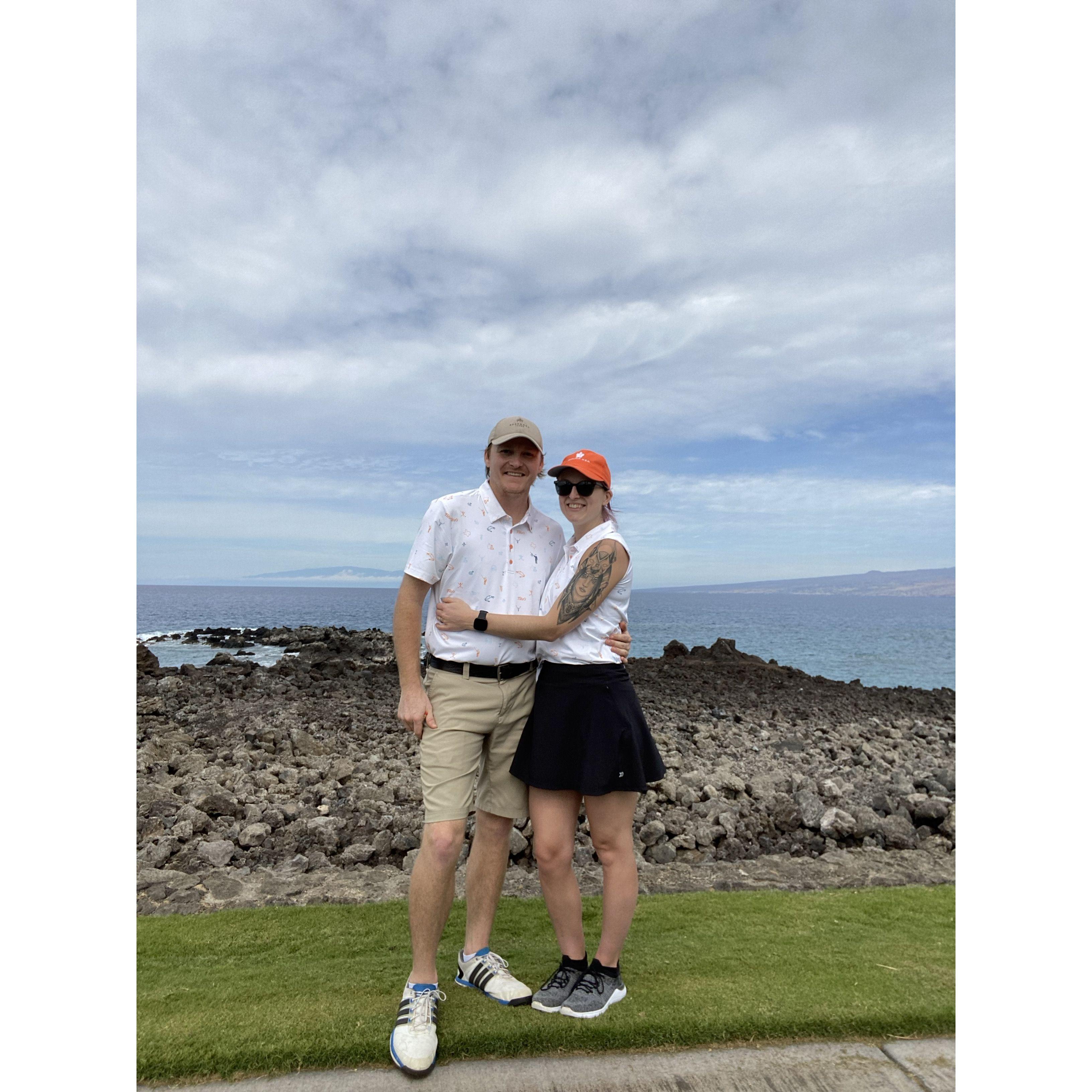 Golfing in Hawaii.