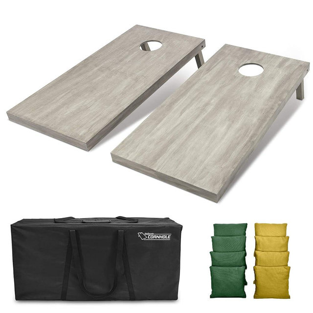 GoSports 4 ft x 2 ft Regulation Size Wooden Cornhole Boards Set - Includes Carrying Case and Bean Bags (Choose Your Colors) Over 100 Color Combinations