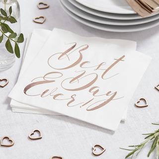 Napkins & Wooden Heart Confetti Set