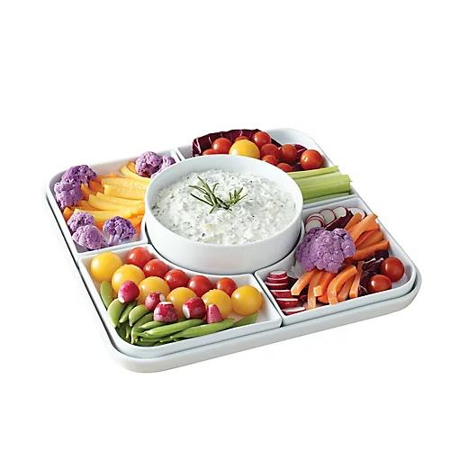 Our Table Hayden 6-Piece Square Appetizer Serving Dish Set in White