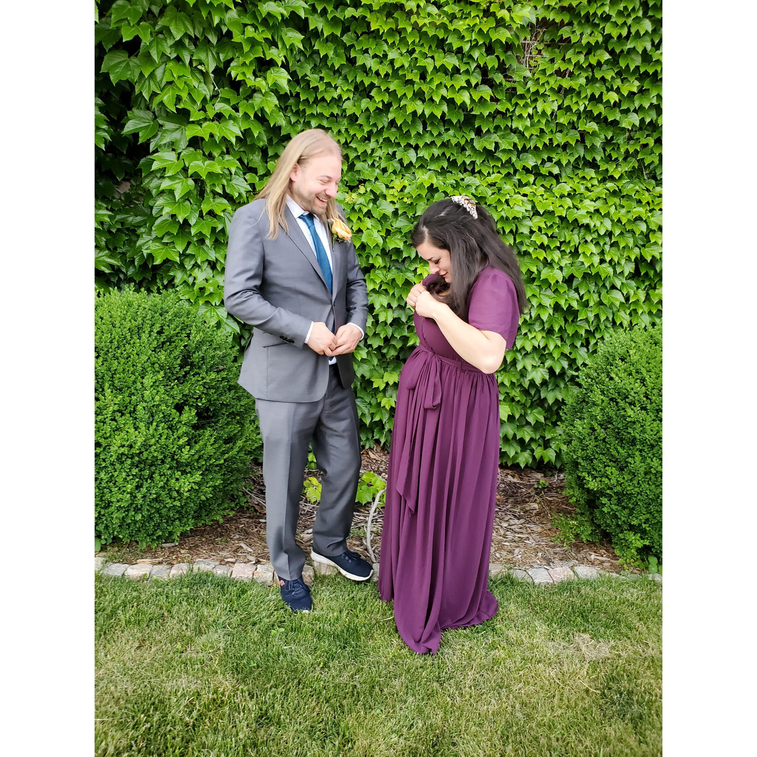 Having fun at Michael Deering and Chelsea Draper's wedding