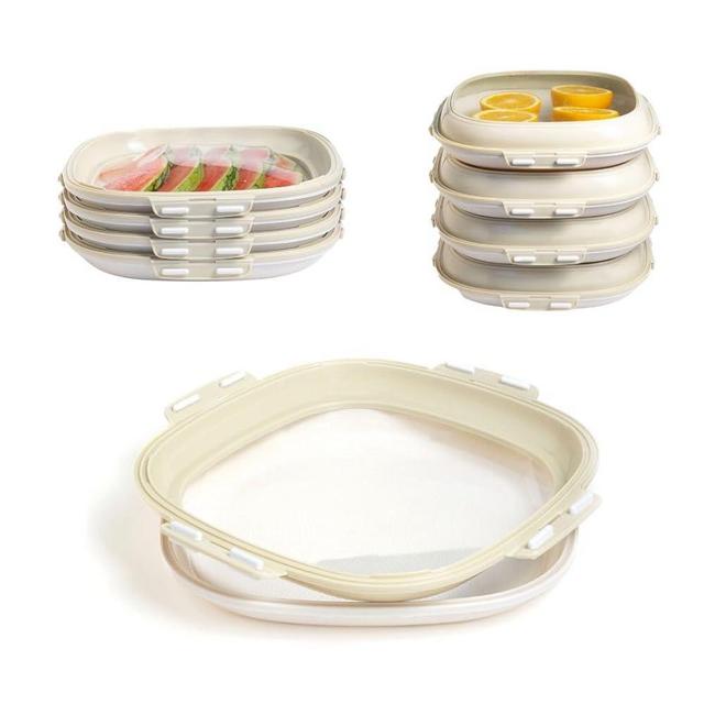 Crudités - Portable Snack Tray - Charcuterie Board - Picnic - Meal Prep - Food Preservation - Reusable, Eco-Friendly, BPA-Free, Freezer & Dishwasher Safe - 4 Pack