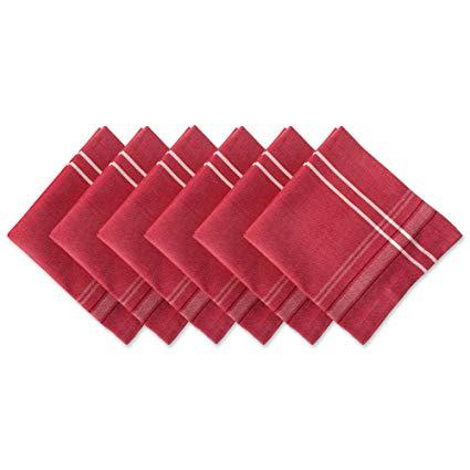 DII 100-Percent Cotton Oversized Basic Everyday Napkin, Red, Set of 6, 20x20-Inch