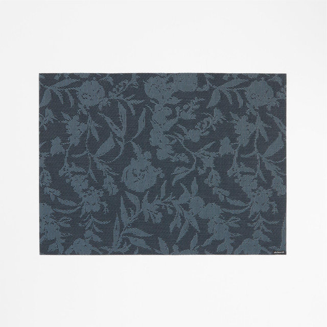 Chilewich ® Rectangular Indigo Floral Easy-Clean Vinyl Placemat