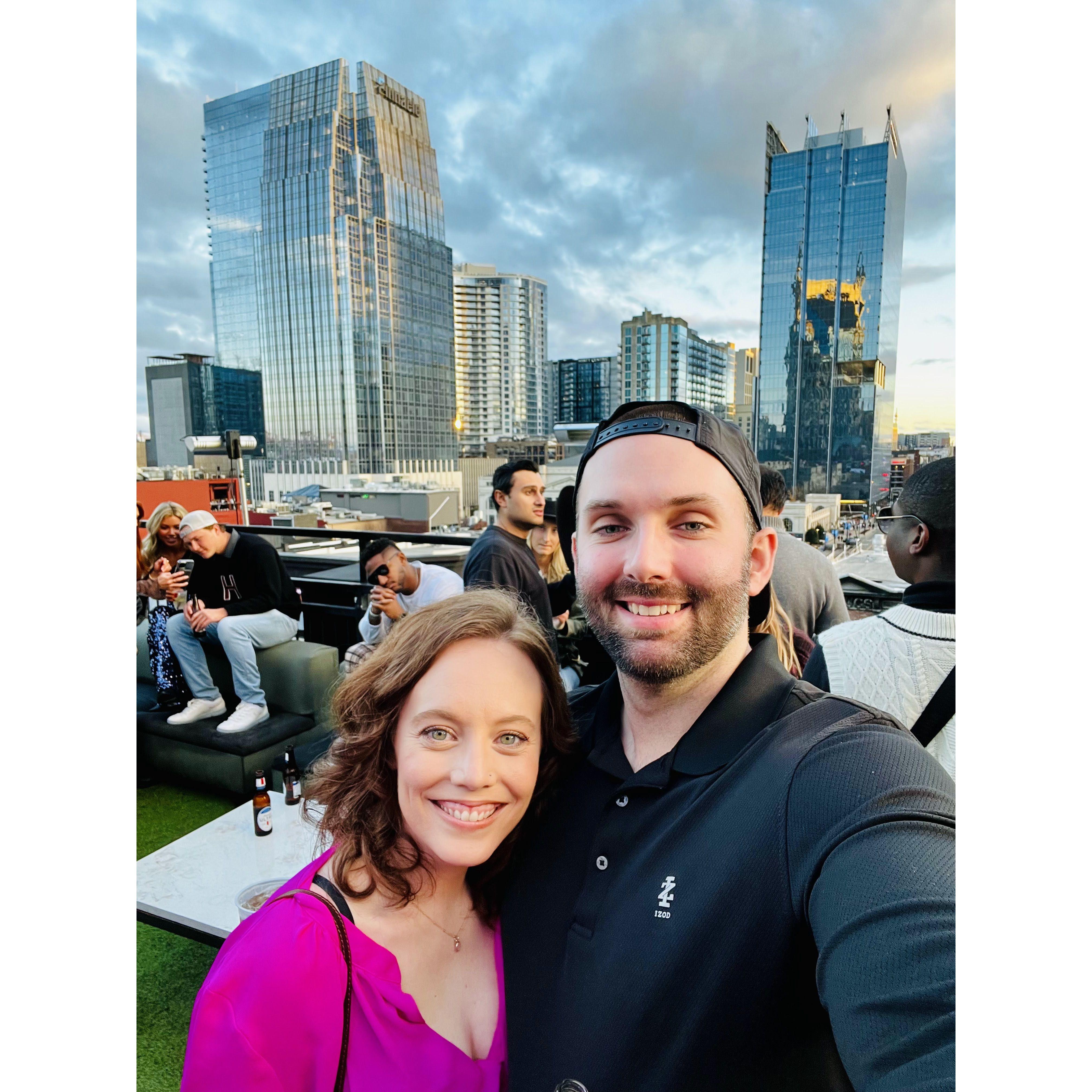 Ringing in our wedding year from the rooftops of Nashville. Happy 2023! 