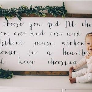 Wood Framed Signboard - I Choose You - Multiple Sizes