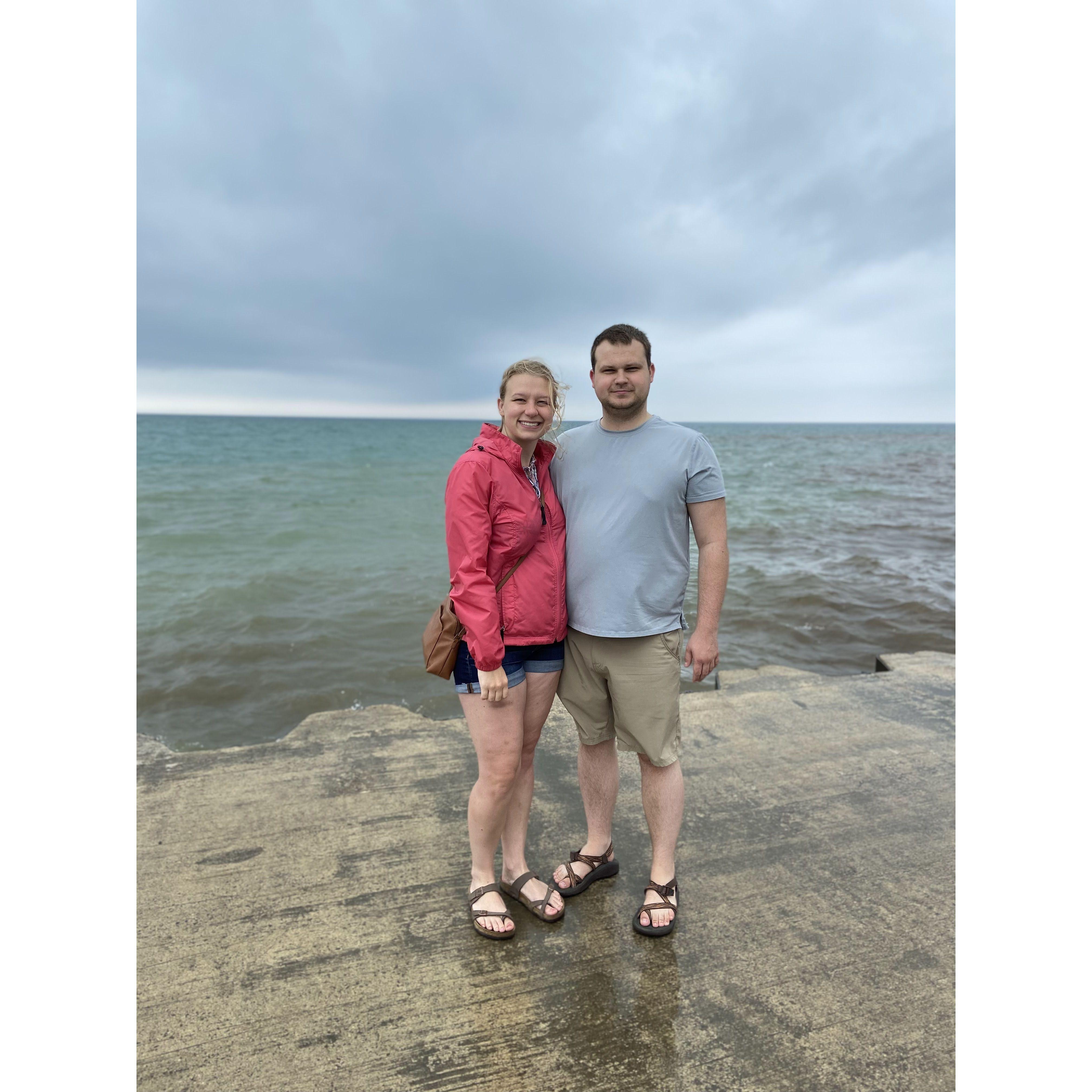 enjoying Lake Michigan!