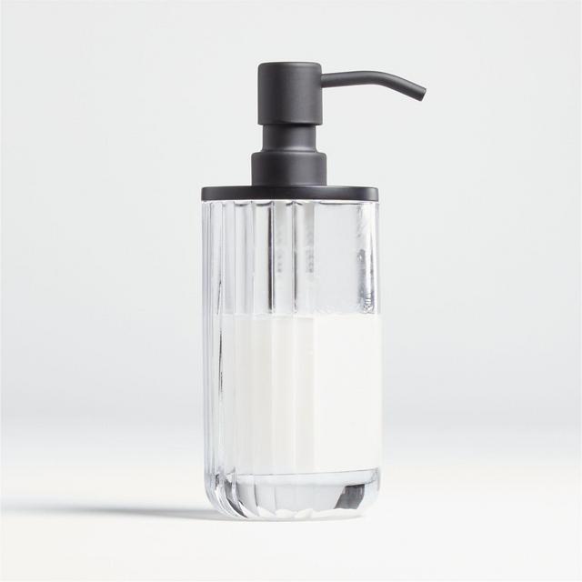 Ribbed Glass Soap Pump