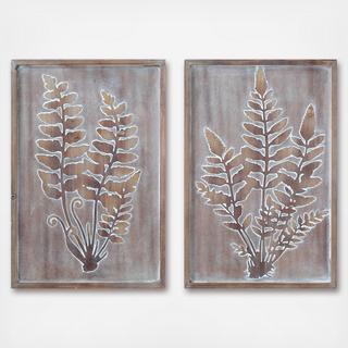 Wood Framed Fern 2-Piece Wall Decor Set