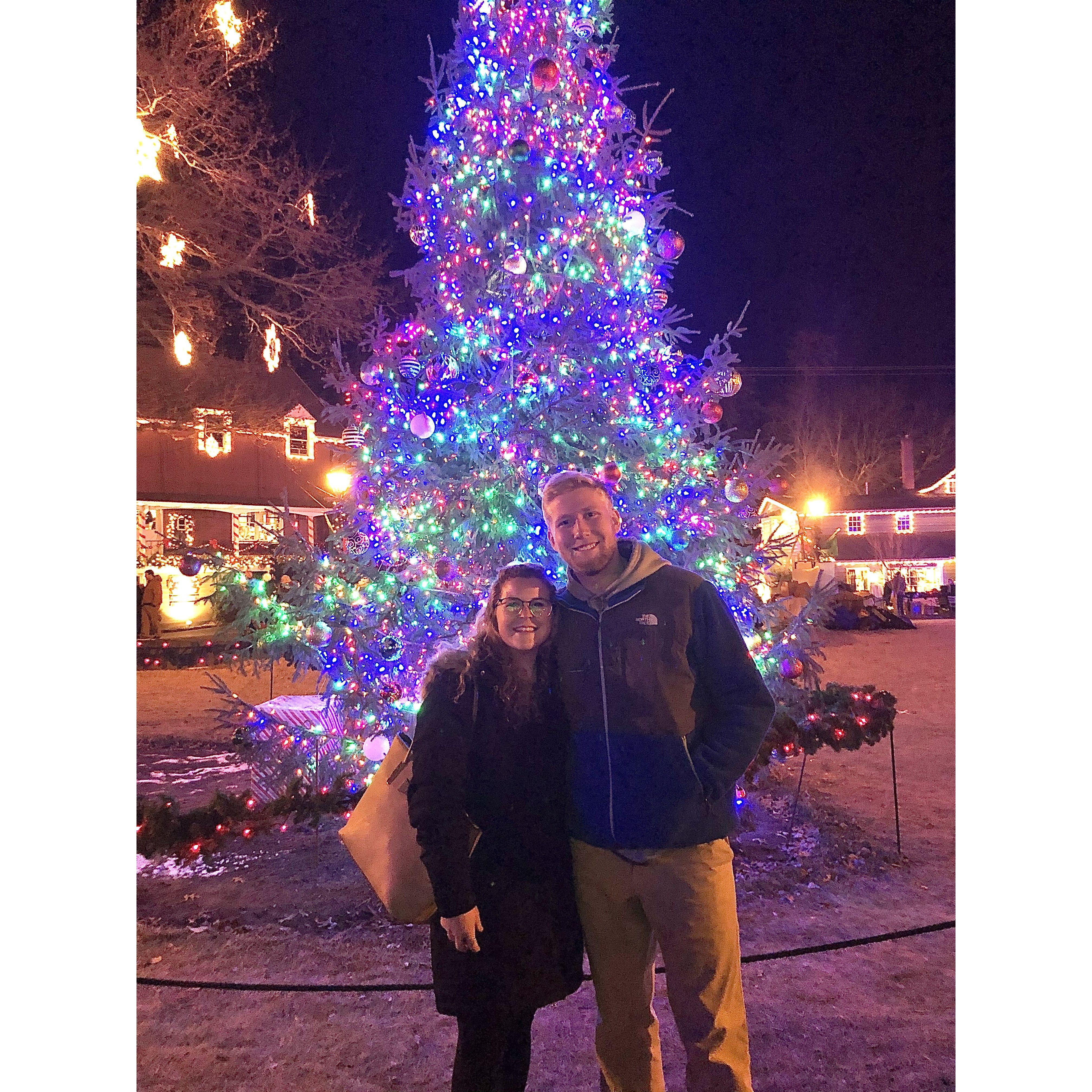 This was our first Christmas dating, Mike took me on a surprise date to see Christmas lights in Peddler's Village!