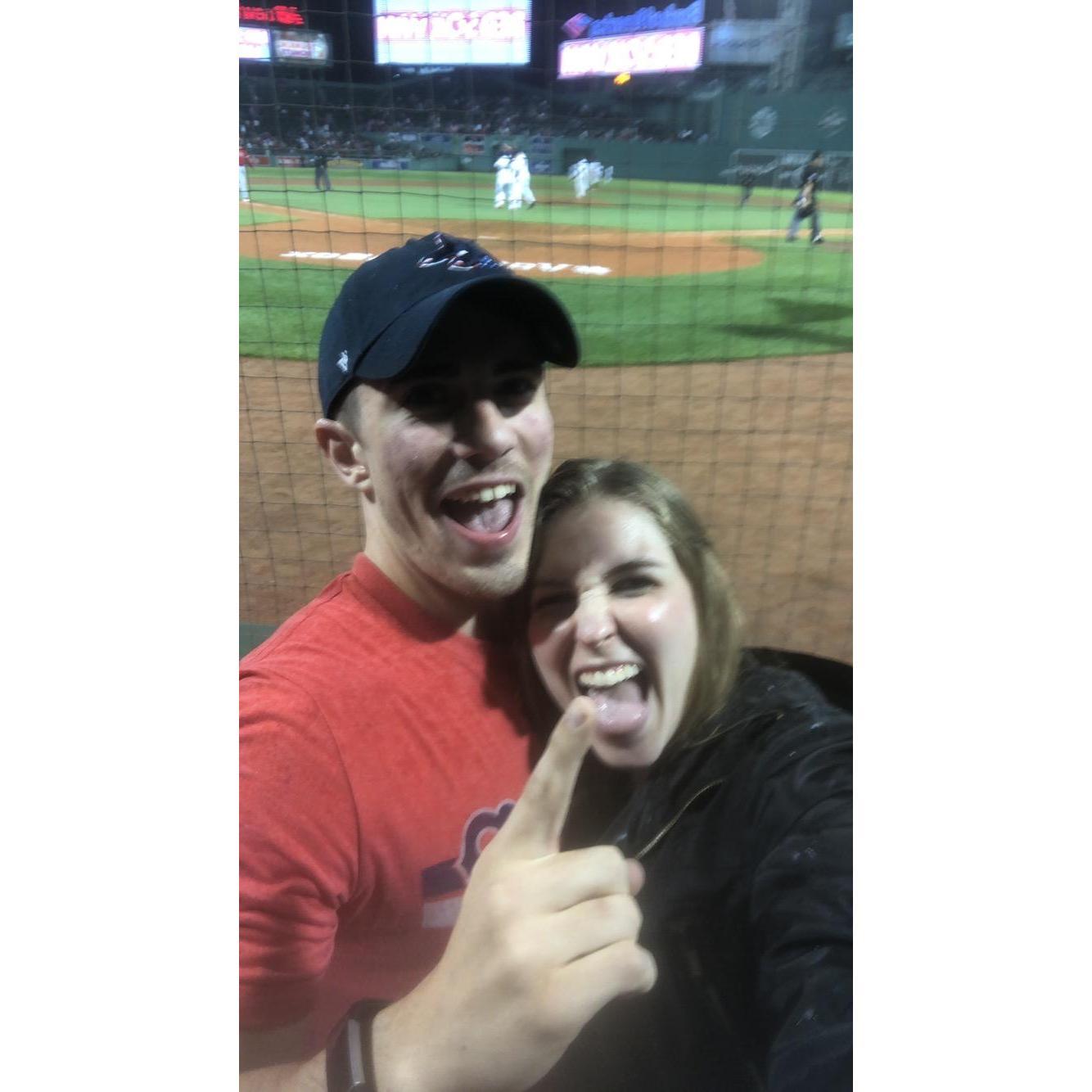 First row behind home plate at the Sox game 2018