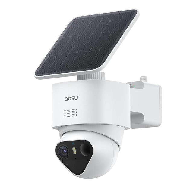 aosu T2 Ultra 4K Security Cameras Wireless Outdoor, TrueColor Night Vision, AI Triple Detection, 360° Auto Tracking, Solar Powered WiFi Camera for Home Security, 1Pack