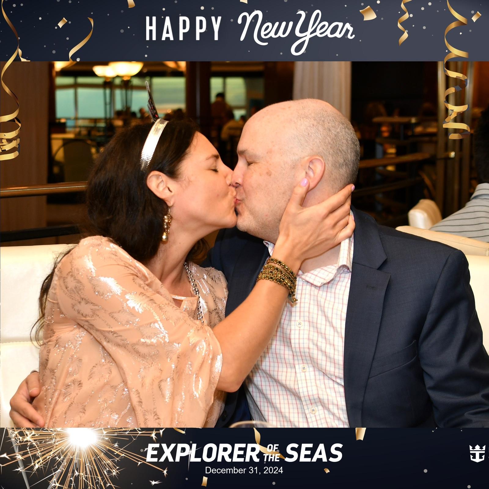 The night of our engagement, New Years Eve 2024 aboard the Explorer of the Seas.