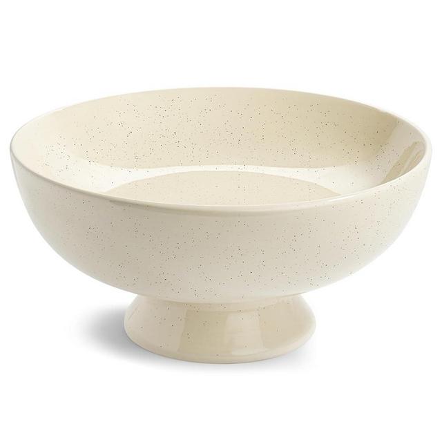 Gennua Kitchen White Ceramic Fruit Bowl for Kitchen Counter & Tabletop, Durable Large Decorative Bowl Holds Everything from Fruits & Candies to Keys, Letters & More, Dishwasher Safe, 12 X 5 Inches