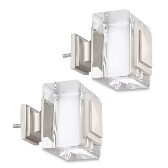 Cambria® Estate Normandy Square Finials in Brushed Nickel (Set of 2)