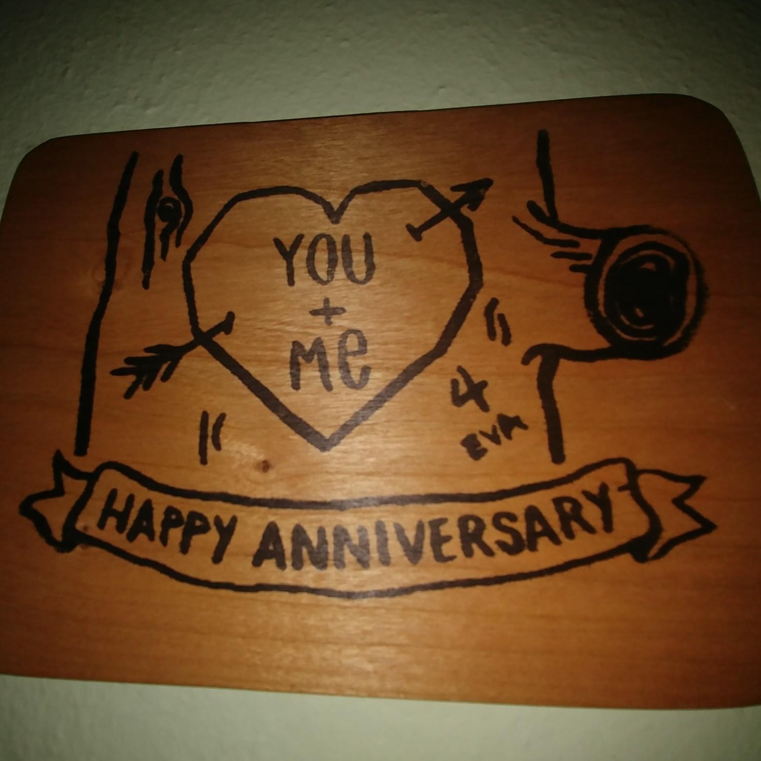 A gift from Jonathan: a wooden card created by The Nick Offerman