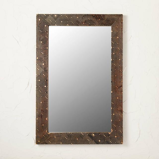 24" x 36" Carved Wood Mirror - Opalhouse™ designed with Jungalow™