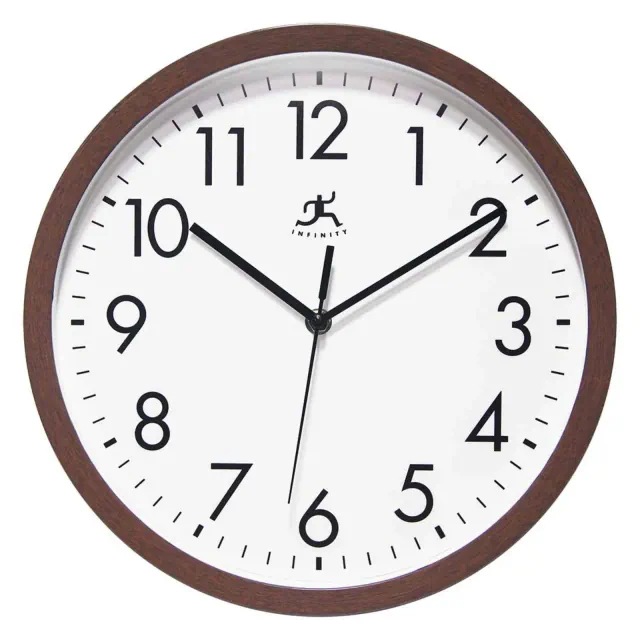 12" Wall Clock Walnut Brown - Infinity Instruments