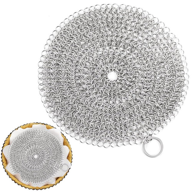 Patelai 1 Pcs Stainless Steel Pie Weights for Baking Universal Fit Pie Weight for 7-10 Inch Pies Round Metal Pies Weights Chain Dishwasher Safe Durable Blind Baking Dough Cooking Pastry (8 Inch)