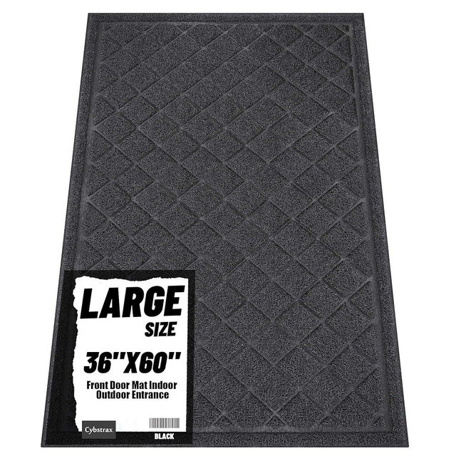 Front Door Mat Indoor Outdoor Entrance, 36" x 60" All-Season Heavy Duty Waterproof Doormat, Non-Slip Absorbent Entryway Mat, Easy to Clean, Low Profile Commercial Floor Mat for Indoor Outdoor