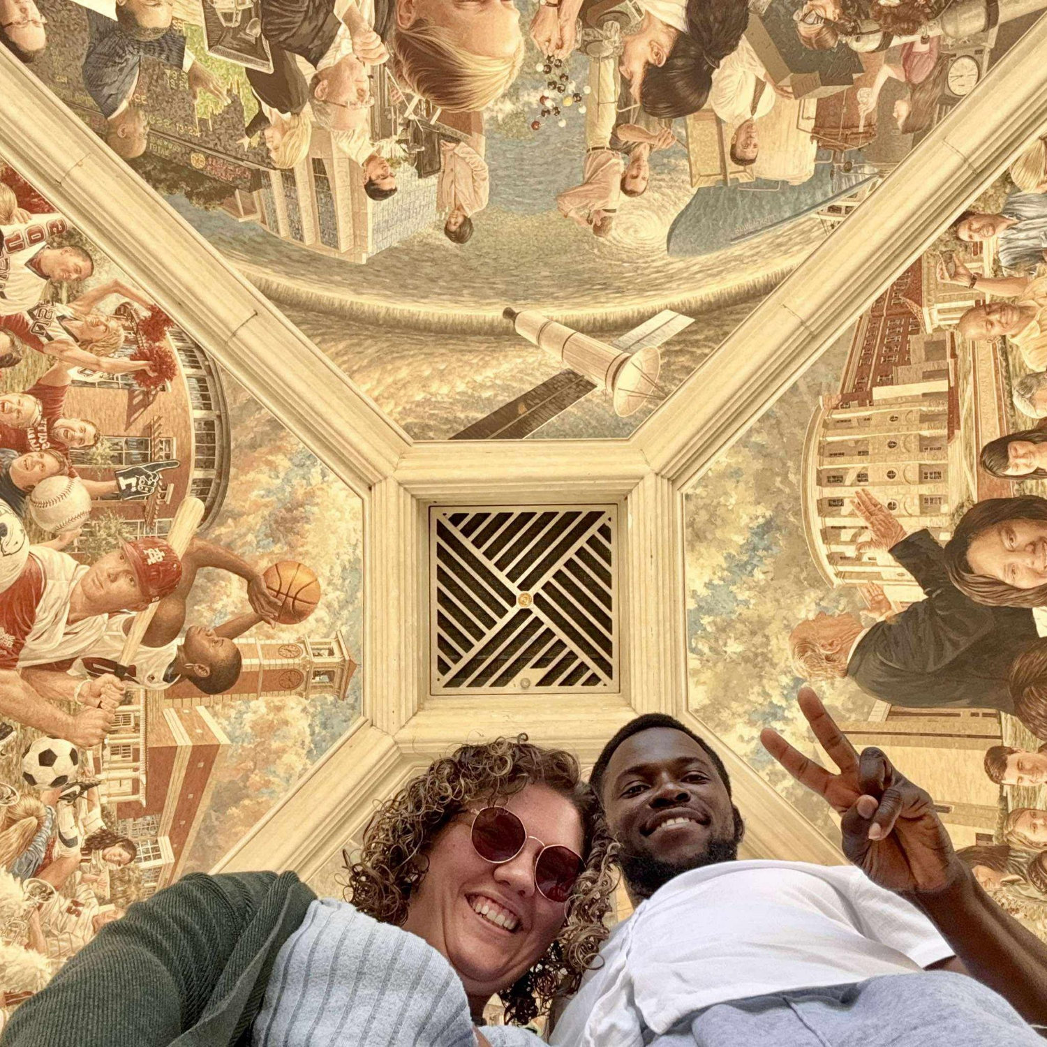 Hand painted mural at the University of South Alabama bell tower